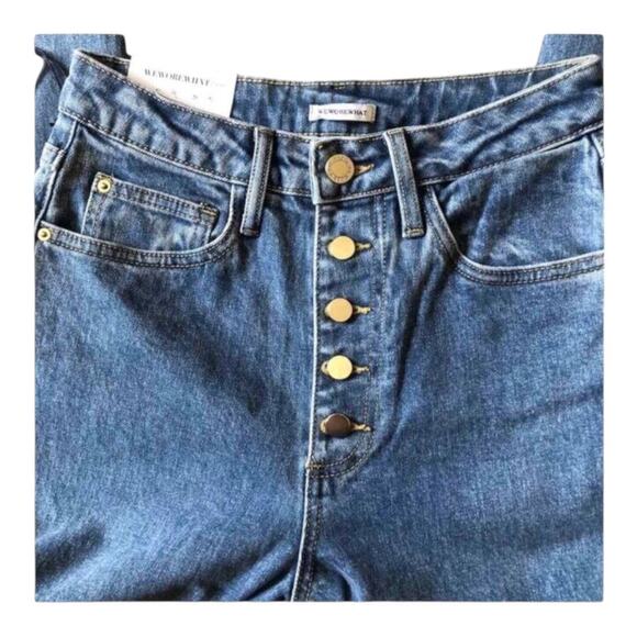 WeWoreWhat NWT The Danielle High Rise Straight Jean in Spring St Hole, 25 - Picture 9 of 16